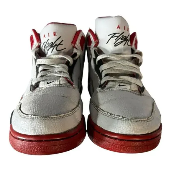 Nike Air Flight Legacy Mens Size 10 White Red Athletic Basketball Shoes Sneakers